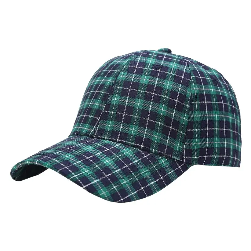 Women Plaid Baseball Caps Summer Korean Style