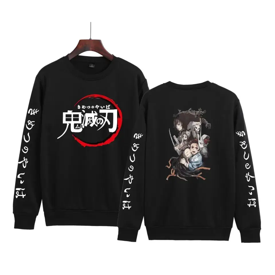 Red Anime-themed Sweatshirt Set for Boys Girls