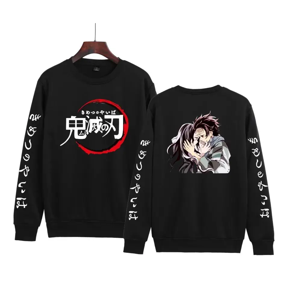 Red Anime-themed Sweatshirt Set for Boys Girls