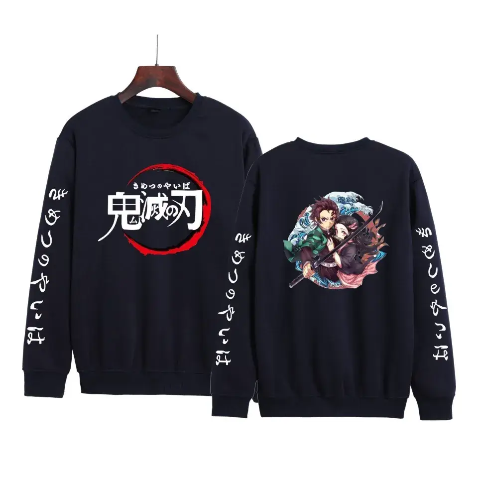 Red Anime-themed Sweatshirt Set for Boys Girls