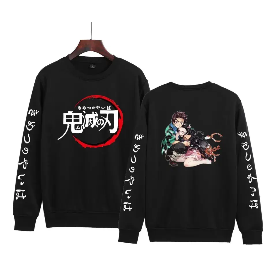 Red Anime-themed Sweatshirt Set for Boys Girls