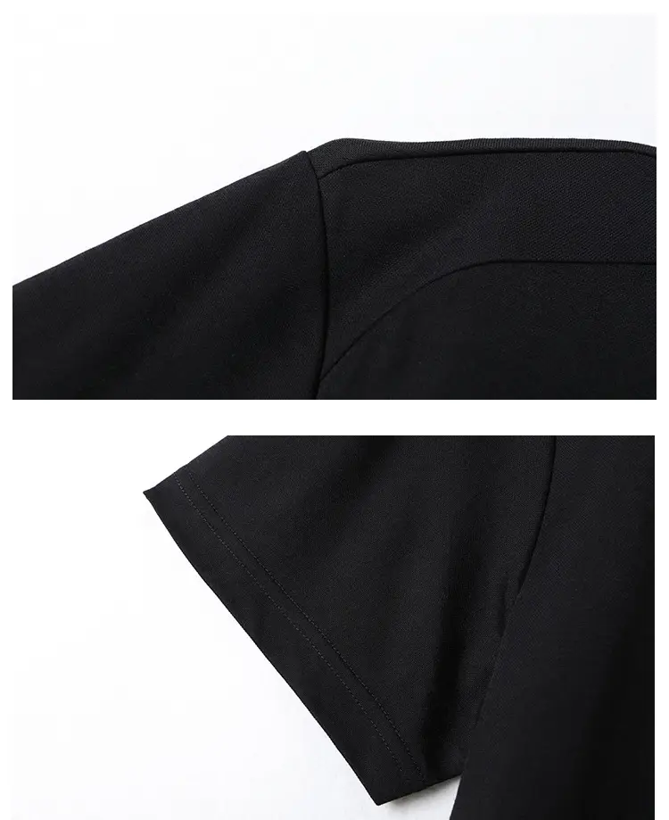 Men's Black Button T-Shirt Summer New — feature 8