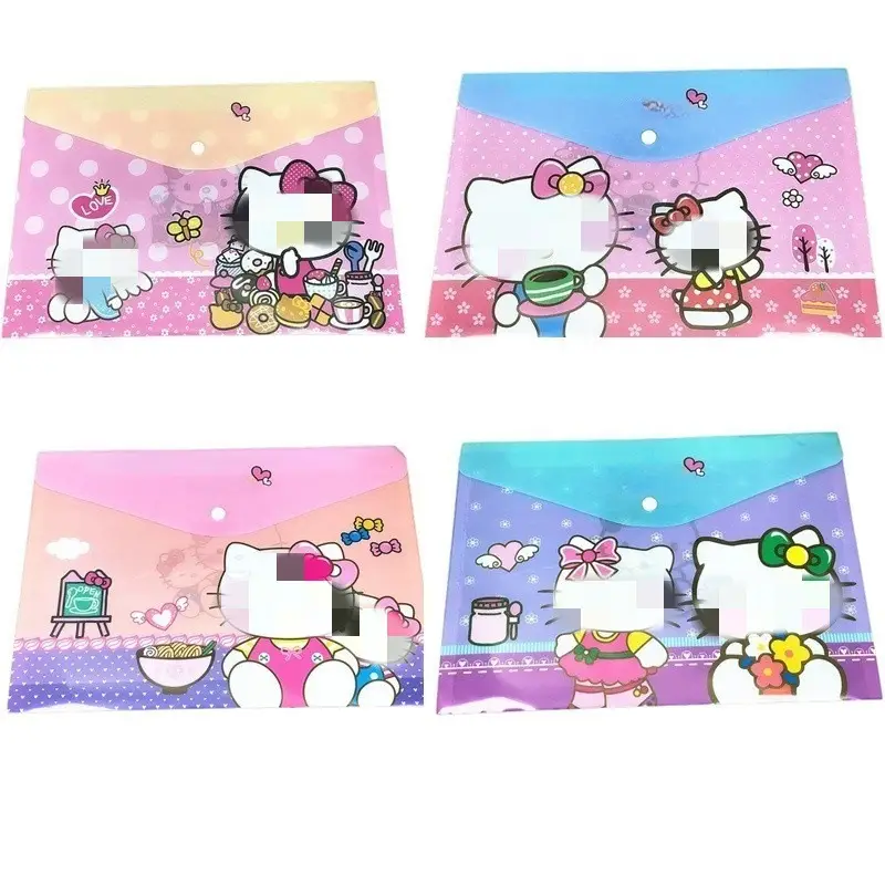 Creative Stationery Cute Cartoon File Bag A4 Cartoon Children's Buckle Bag File Set Clip Test Paper Bag Data Contract Bag