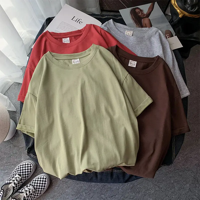 Orange Loose Neck T-Shirt for Teenagers