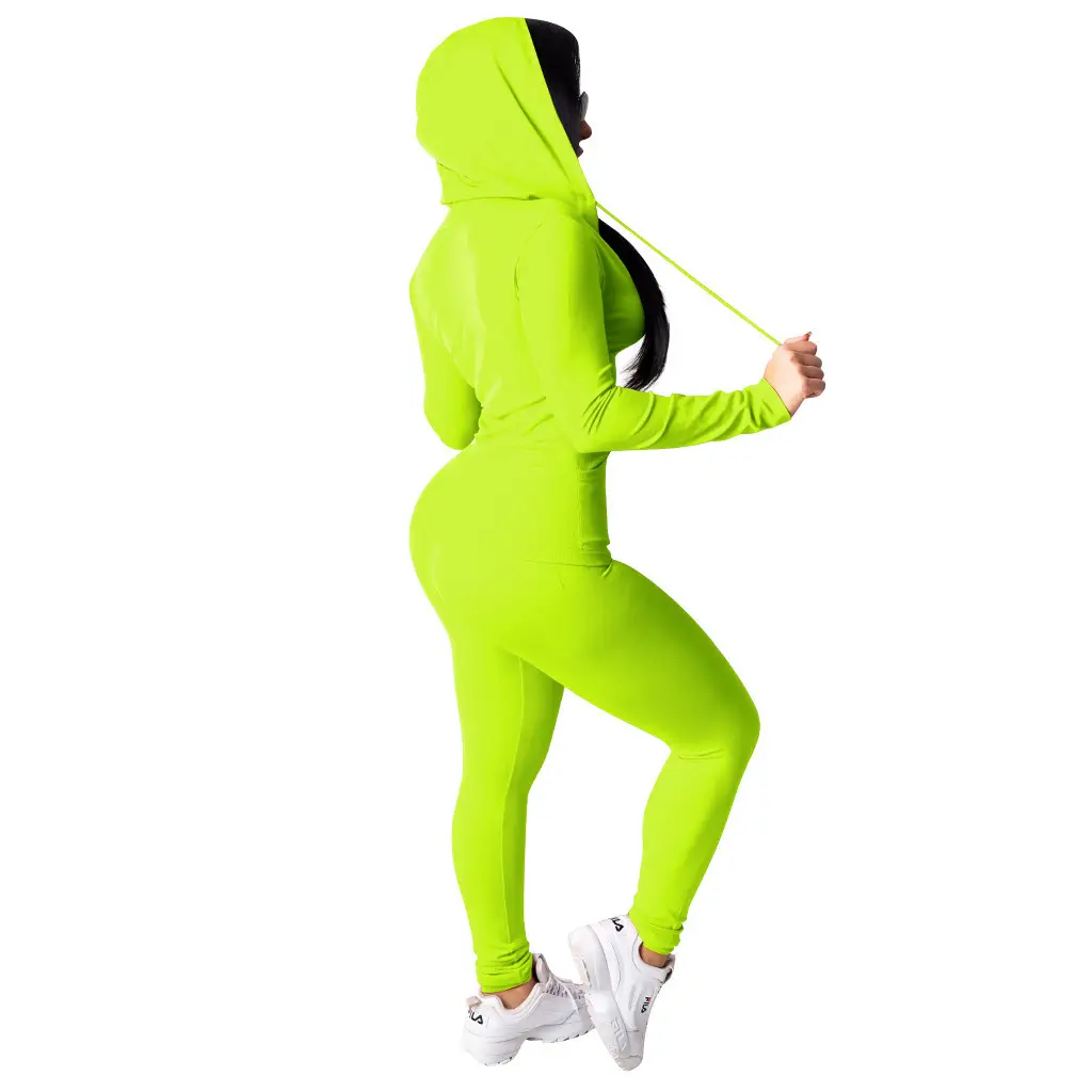 Black Hooded Two-Piece Casual Set for Women — feature 11
