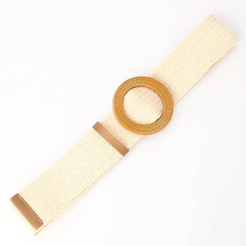 Round buckle beige