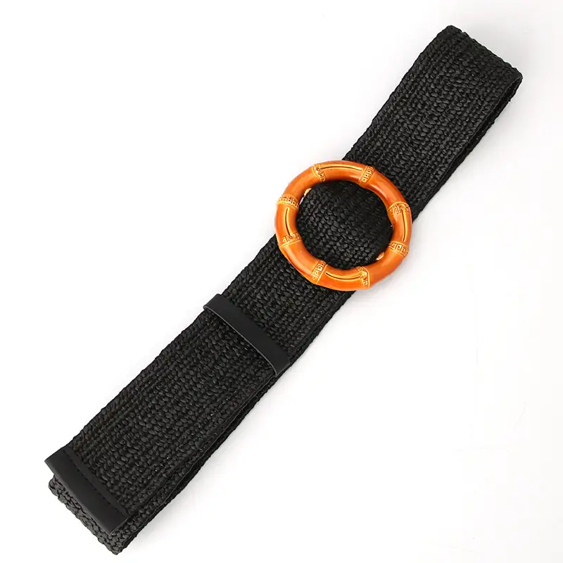 Women's Straw Belt with Wooden Buckle Large Size - Image 13