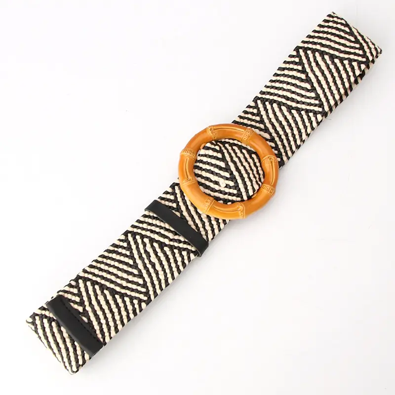 Women's Straw Belt with Wooden Buckle Large Size - Image 16