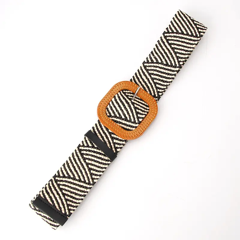 Women's Straw Belt with Wooden Buckle Large Size - Image 21