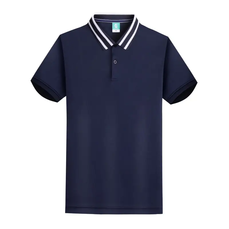Men Navy Polo Shirt with White Trim - Image 9