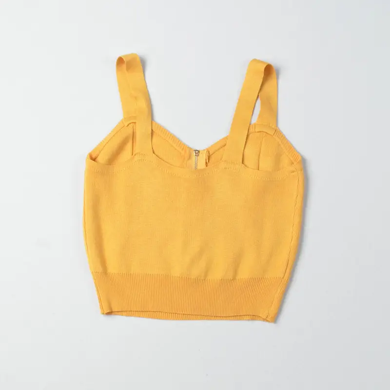 Red Knitted Summer Top with Zip Front — feature 13