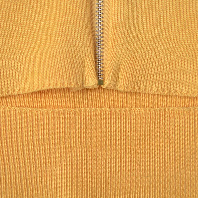 Red Knitted Summer Top with Zip Front — feature 15