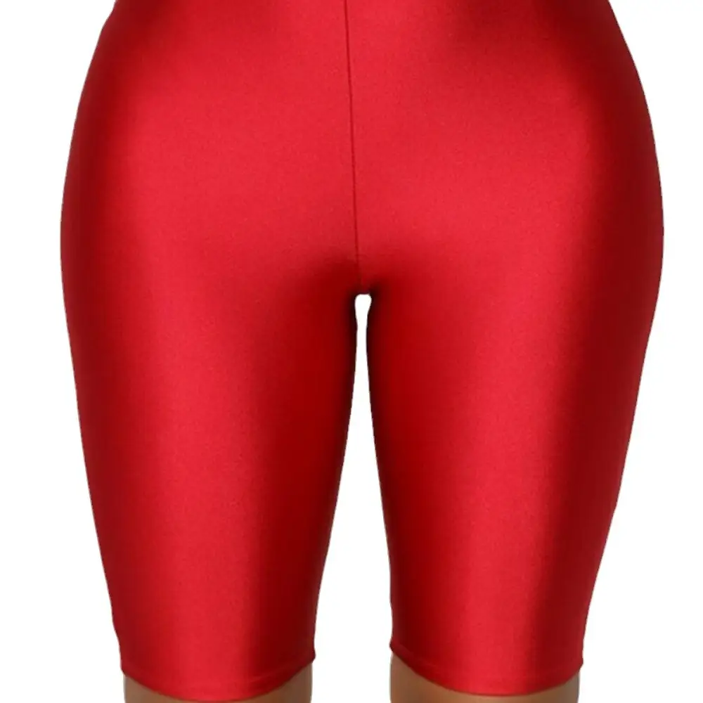 Women's Pink Stretchy Hip Yoga Shorts - Image 9