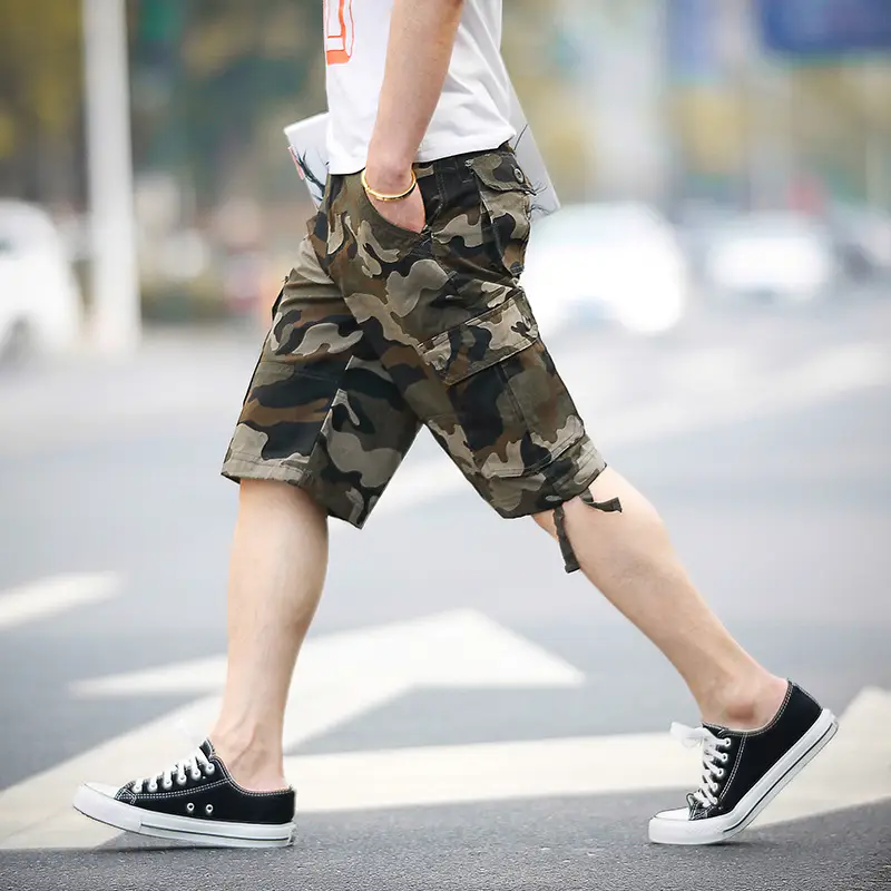 Men Camouflage Five-Pocket Cargo Pants Large - Image 6