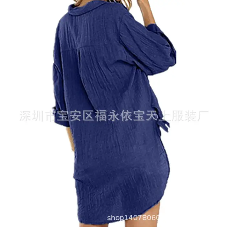 Green Linen Crossbody Shirt for Women 2024 Spring Summer