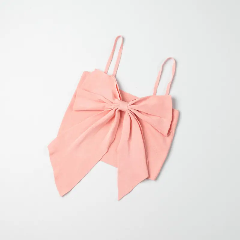 White Bowknot Knitted Sling Top for Women — feature 8
