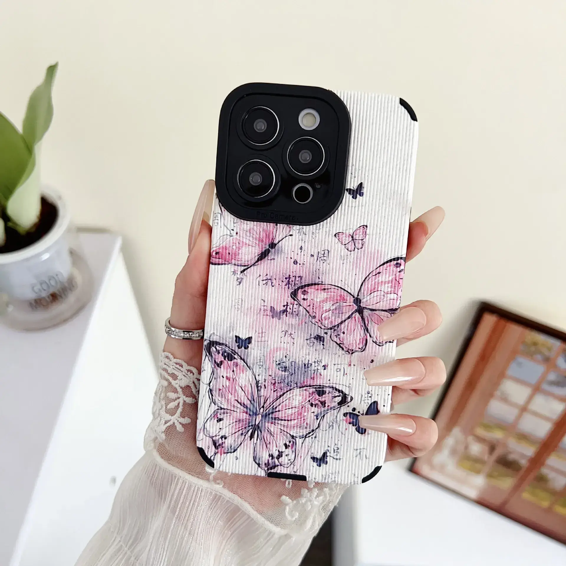 Apple 16 Pro Pupil Eyes Leather Case Butterfly Design Drop Resistant - Image 6