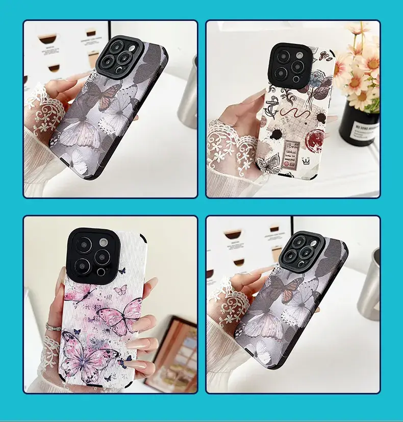 Apple 16 Pro Pupil Eyes Leather Case Butterfly Design Drop Resistant — feature 9