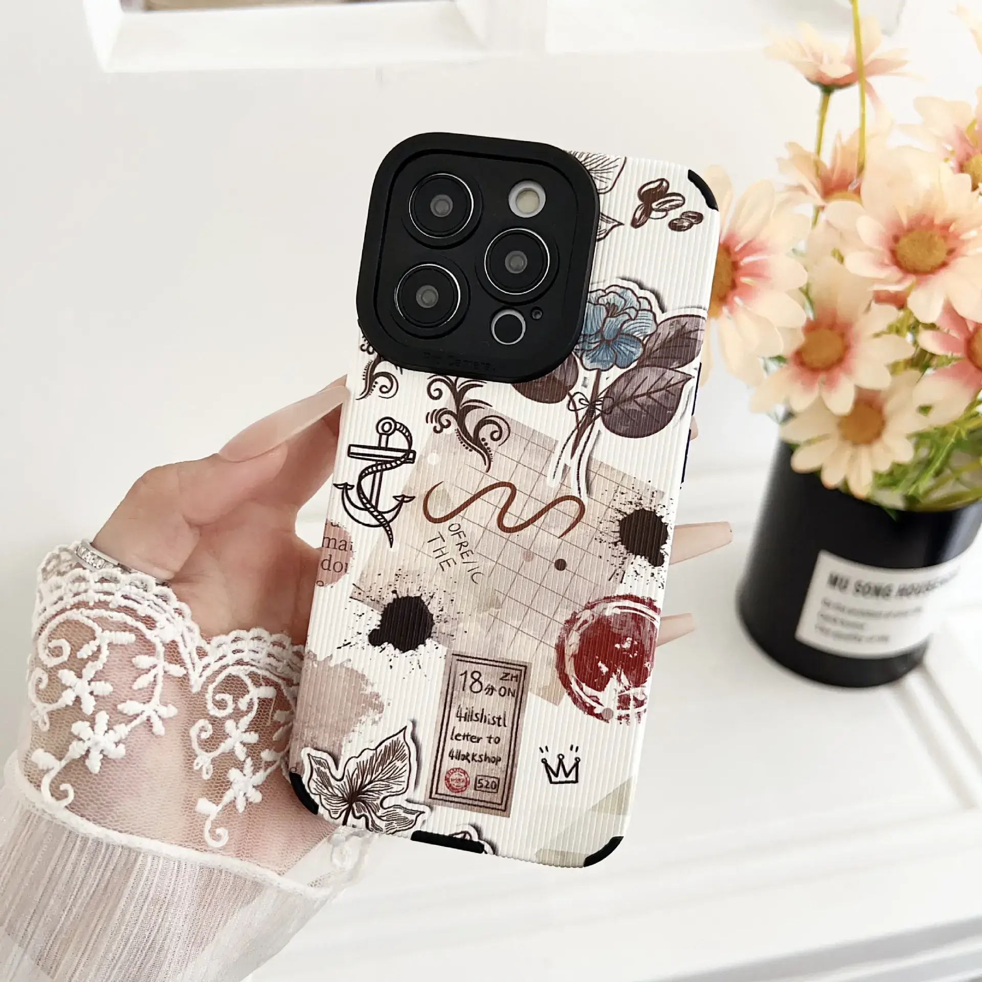 Apple 16 Pro Pupil Eyes Leather Case Butterfly Design Drop Resistant - Image 2