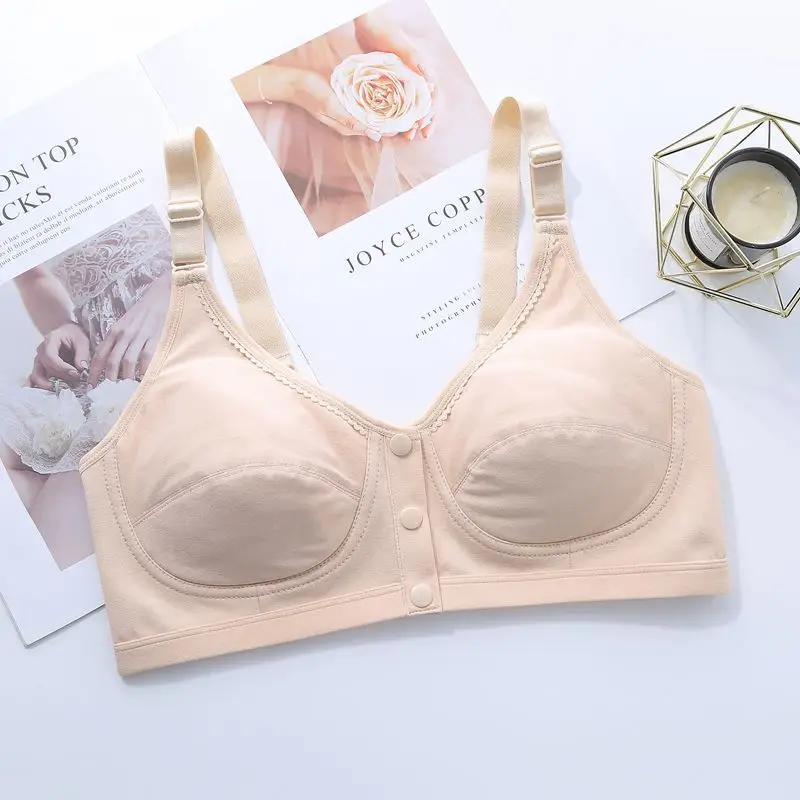 Buming year ago, middle-aged and elderly vest with buckle, breathable big red nursing bra, adjustable shoulder strap, middle-aged and elderly underwear