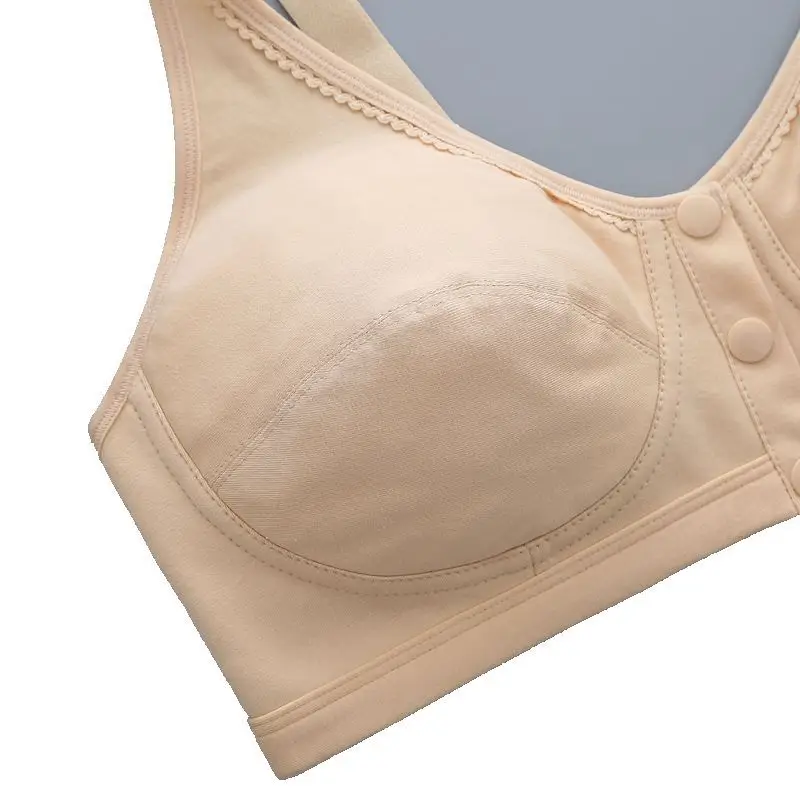 Buming year ago, middle-aged and elderly vest with buckle, breathable big red nursing bra, adjustable shoulder strap, middle-aged and elderly underwear