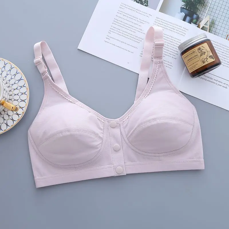 Buming year ago, middle-aged and elderly vest with buckle, breathable big red nursing bra, adjustable shoulder strap, middle-aged and elderly underwear
