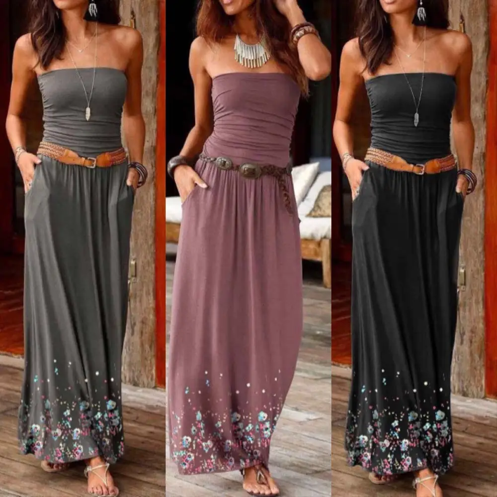 2024 Strapless Sleeveless Long Dress for Women - Image 4
