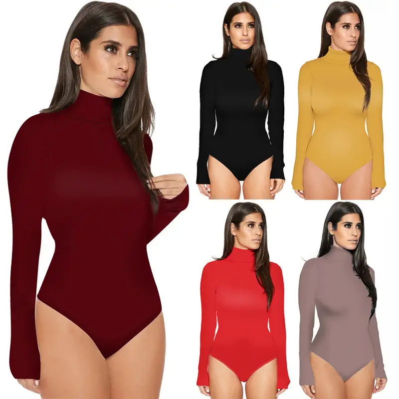 Women's 2025 Long Sleeve High Neck Bottoming Shirt Maroon - Image 10