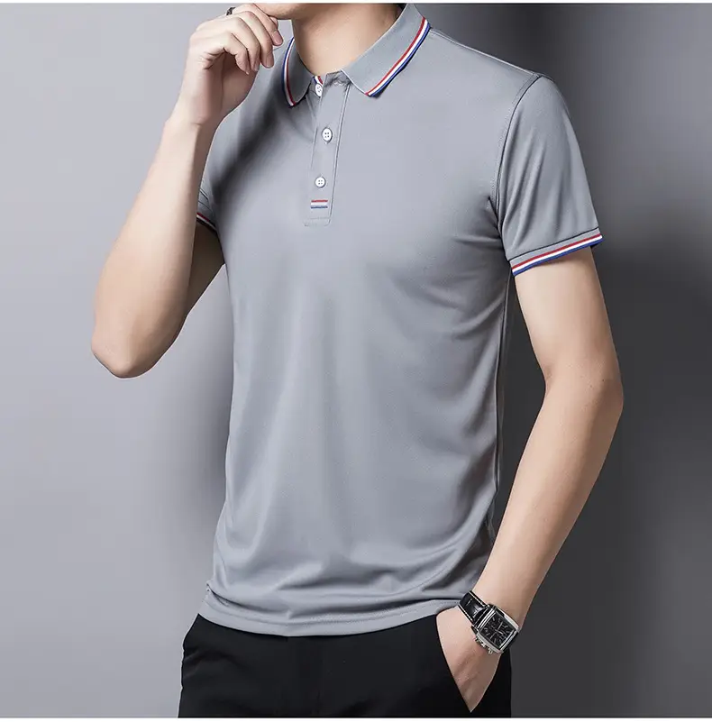Men White Polo T-Shirt Short Sleeve Casual Business — feature 13