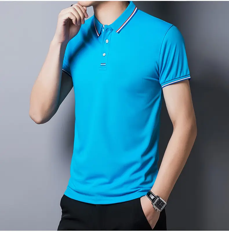 Men White Polo T-Shirt Short Sleeve Casual Business — feature 19