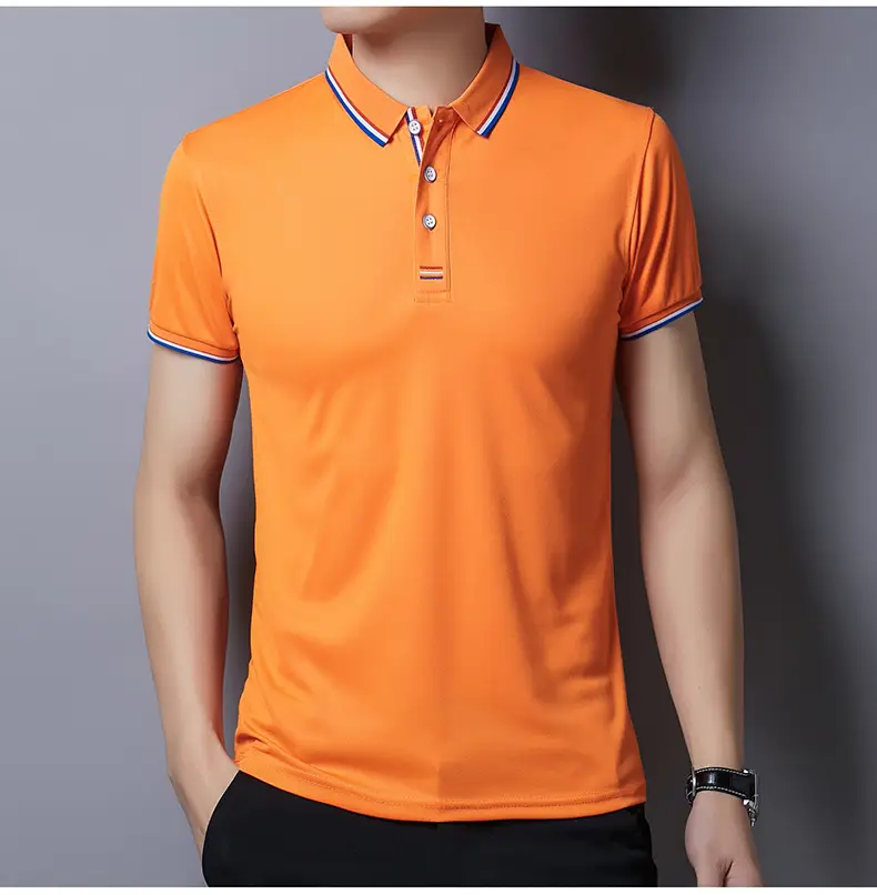 Men White Polo T-Shirt Short Sleeve Casual Business — feature 24