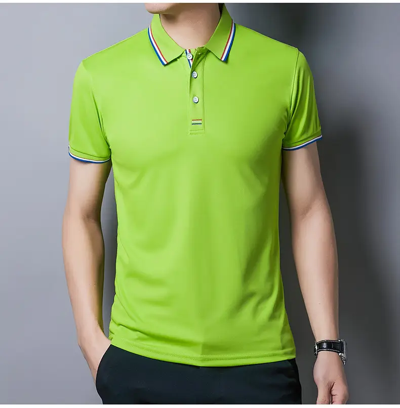 Men White Polo T-Shirt Short Sleeve Casual Business — feature 33