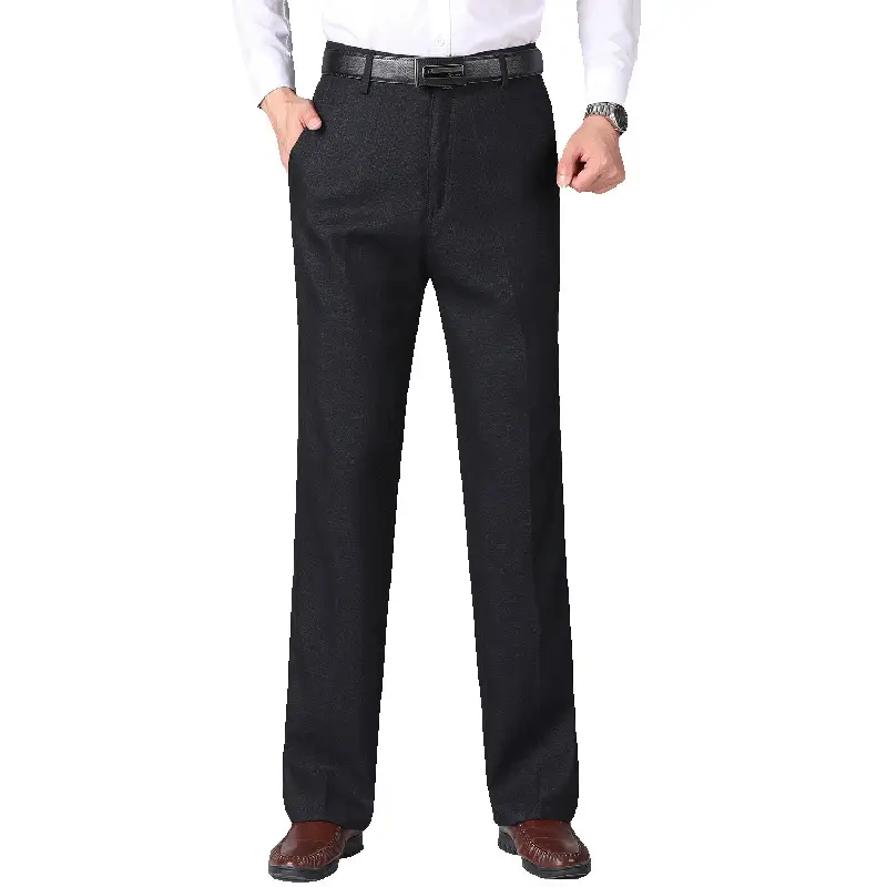 Dad's Black Straight Leg Pants Middle-aged Men - Image 2