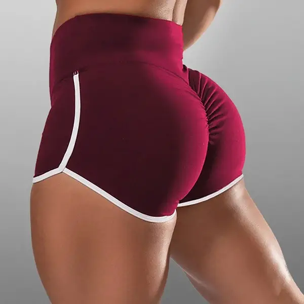Blue High Waist Hip Yoga Shorts Large - Image 14