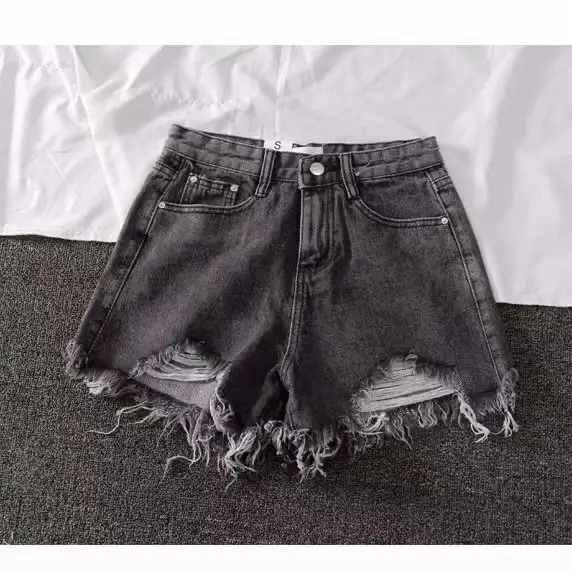 Women's 2020 Ripped Irregular Frayed Wide Leg Shorts - Image 4