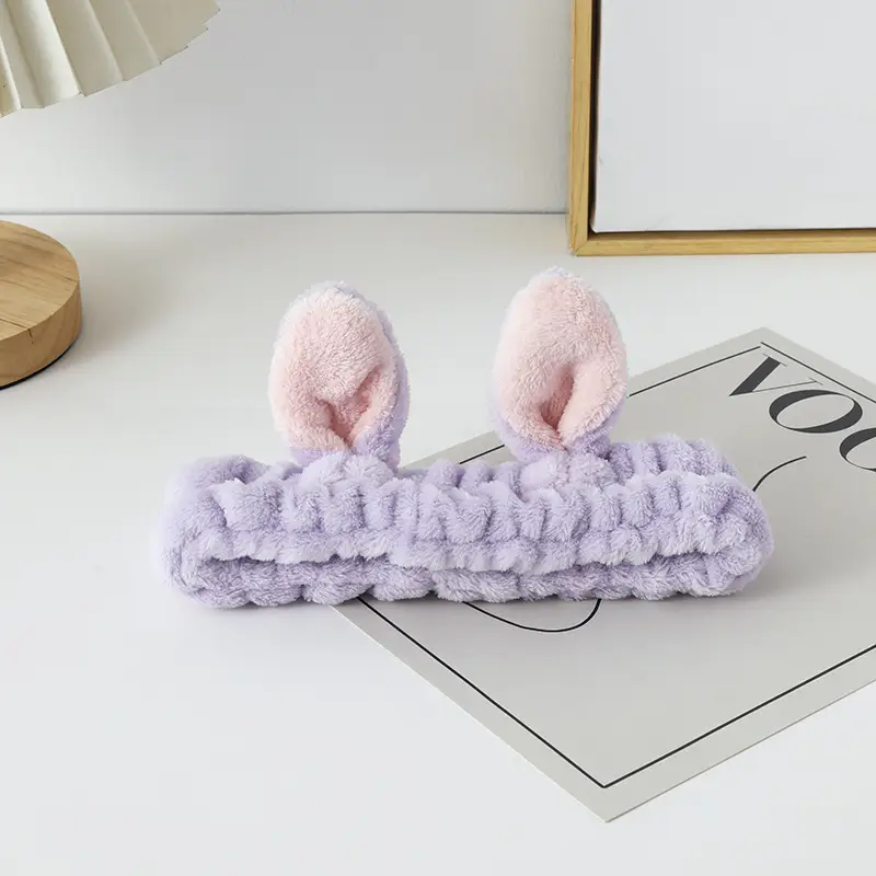 1# rabbit ears hair band purple