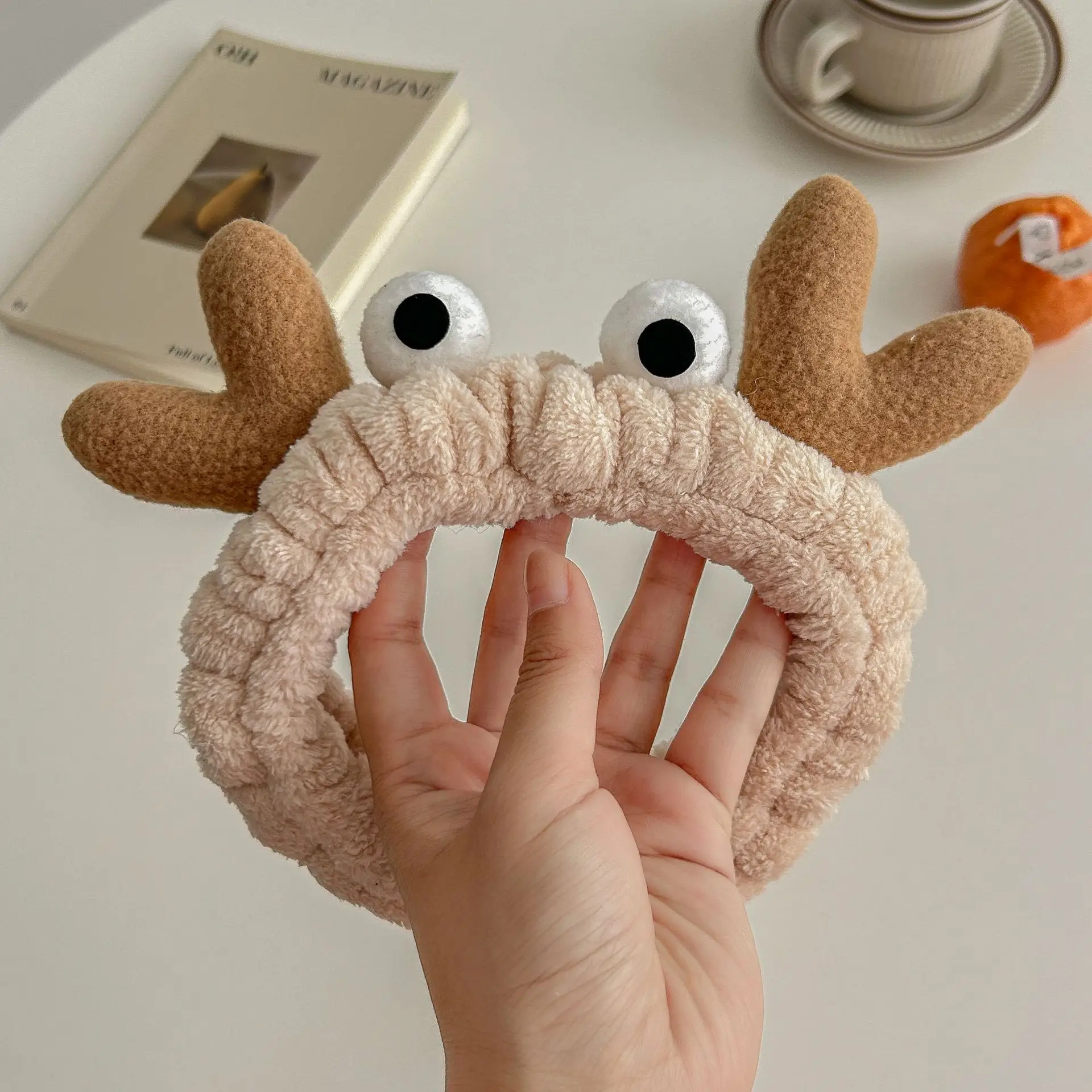 3# crab hair band apricot