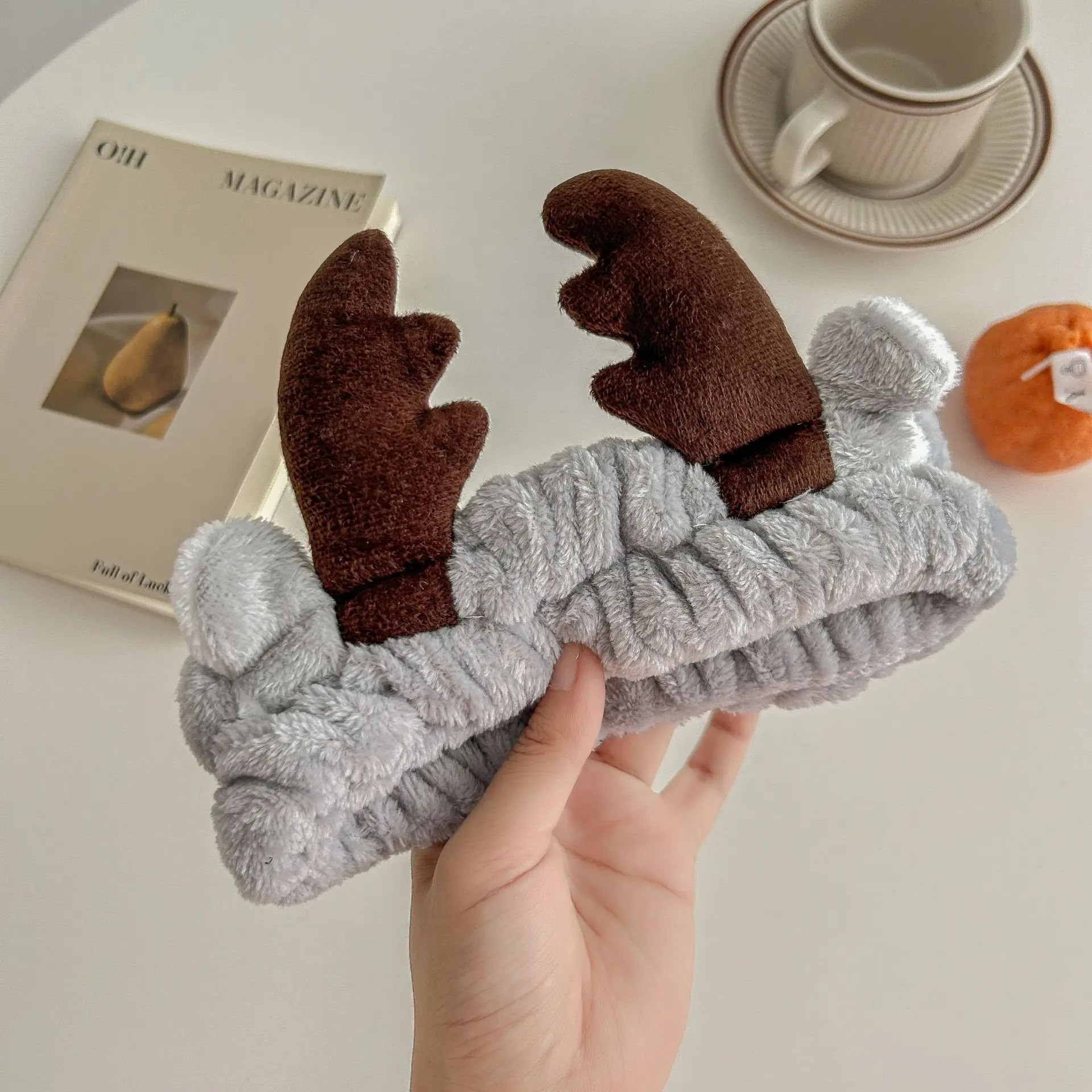 4# big antler hair band gray