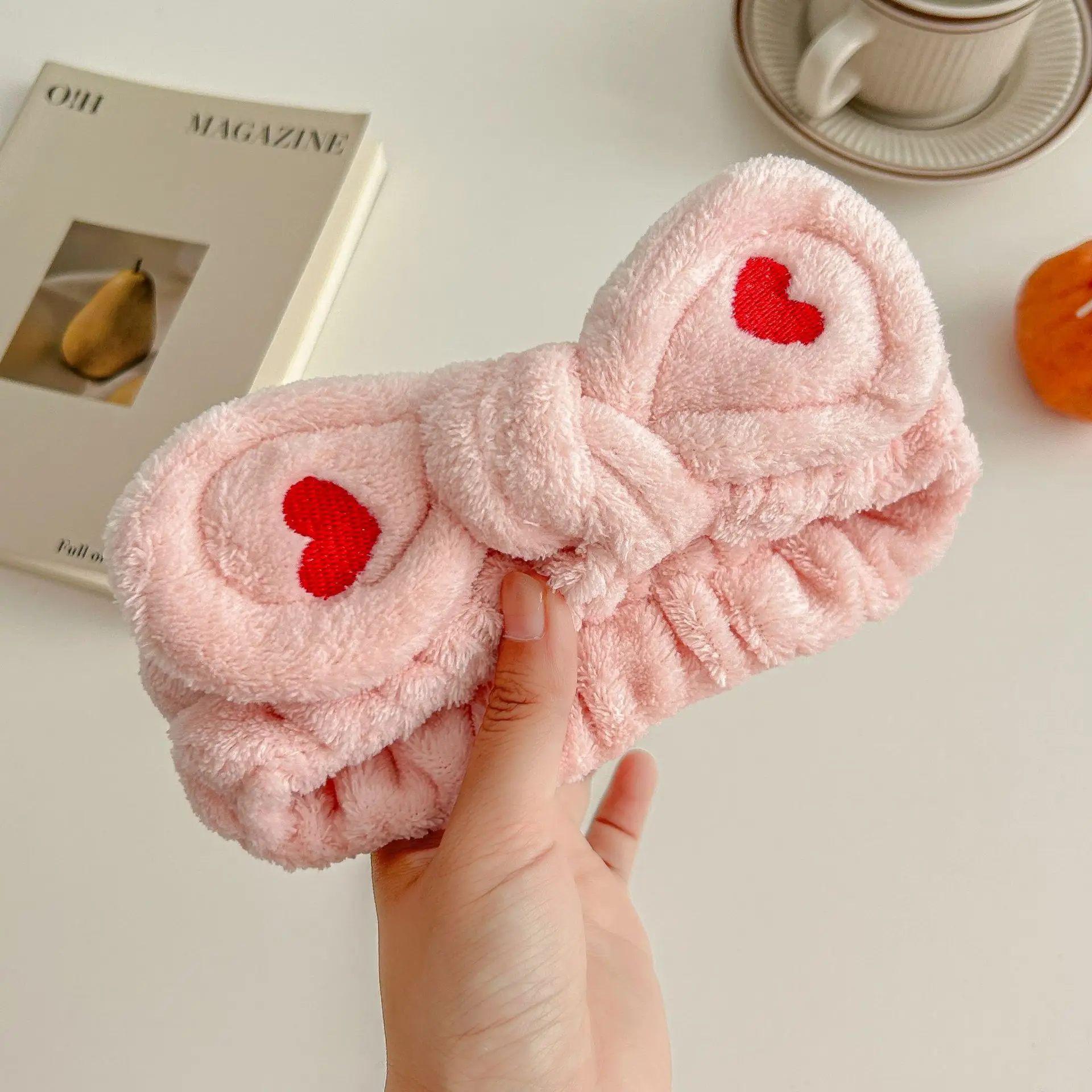 5# love hair band pink
