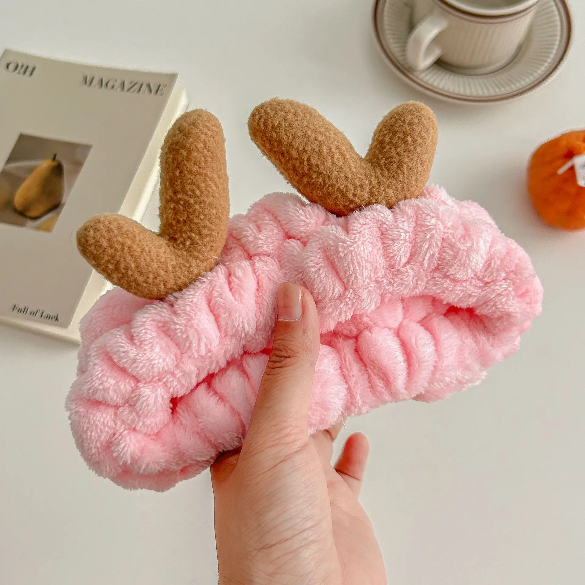 7# small antler hair band pink