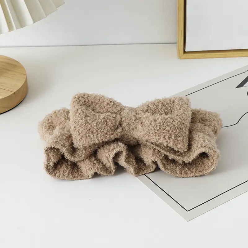White Rabbit Ear Headband with Pink Faux Fur Trim for Women - Image 39