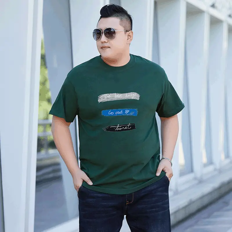 Men Printed Cotton T-Shirt Large Round Neck - Image 4
