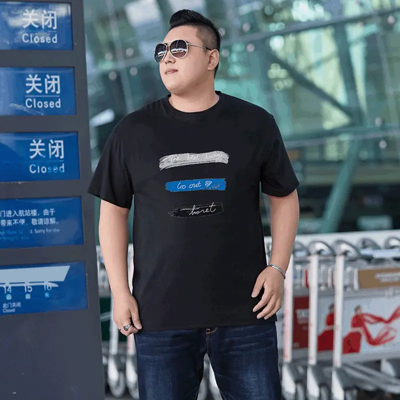 Men Printed Cotton T-Shirt Large Round Neck - Image 5