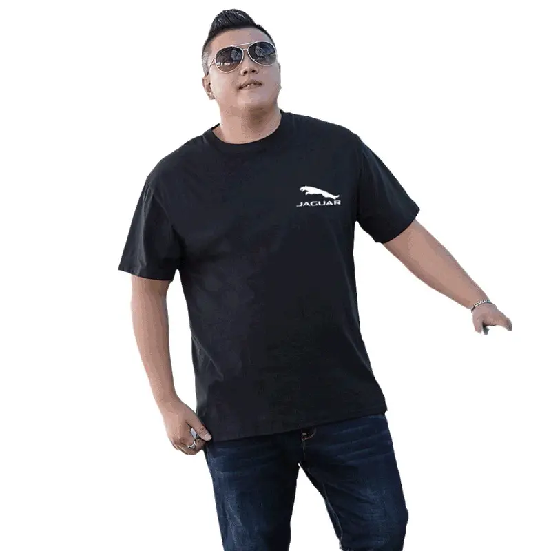 Men Summer Cotton Printed T-Shirt Plus Size White - Image 9