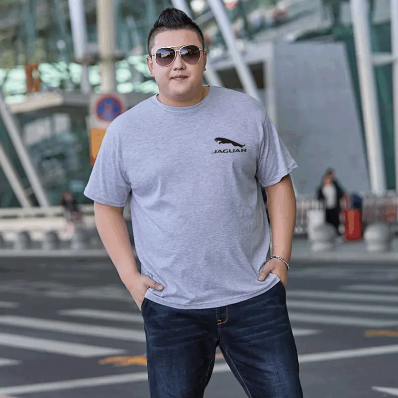 Men Summer Cotton Printed T-Shirt Plus Size White - Image 2