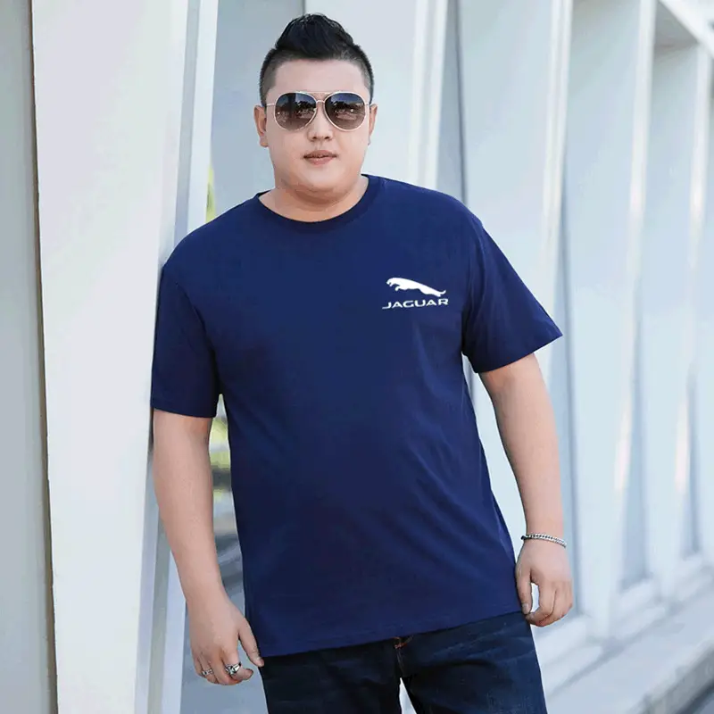Men Summer Cotton Printed T-Shirt Plus Size White - Image 4