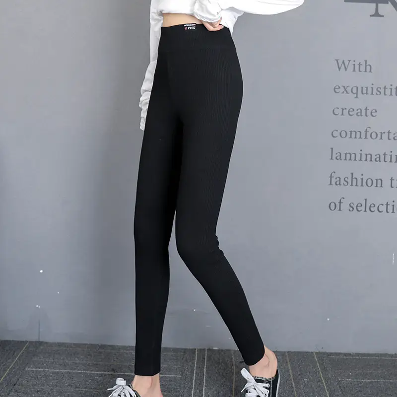 Black Slim Fit High Waist Leggings for Women - Image 5