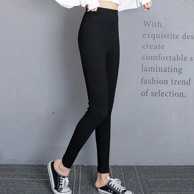 Black Slim Fit High Waist Leggings for Women - Image 6