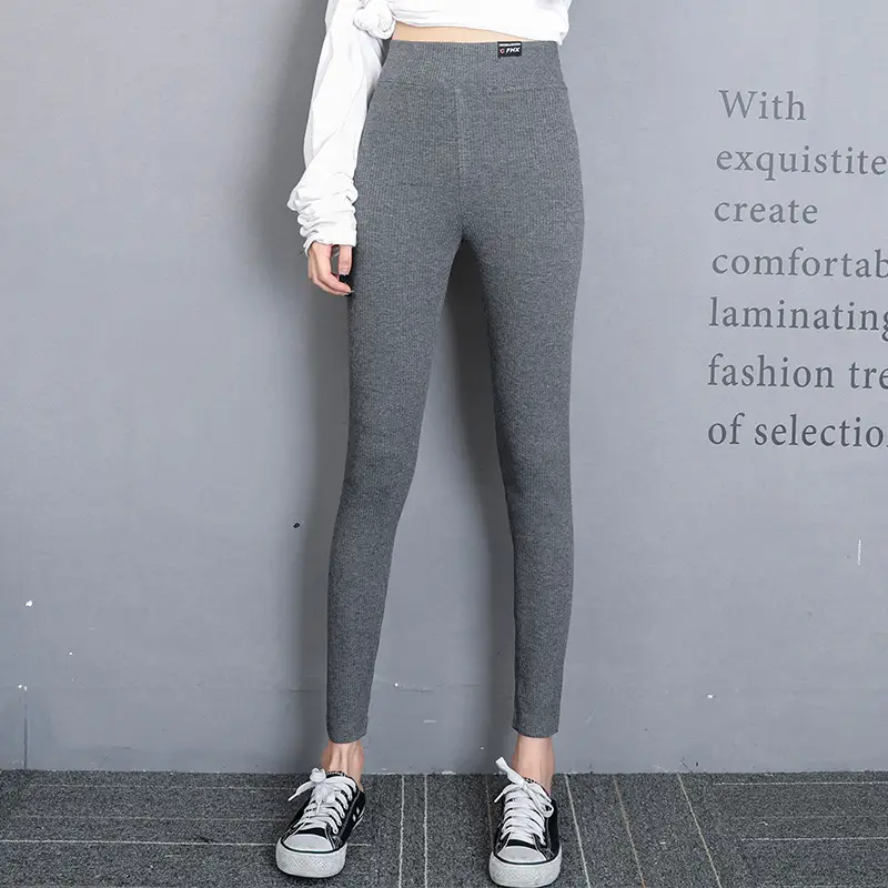 Black Slim Fit High Waist Leggings for Women - Image 2