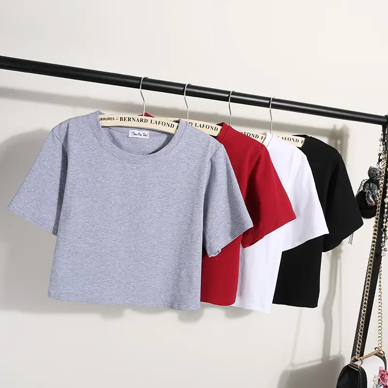 Red Navel-Exposed Women's T-Shirt Small